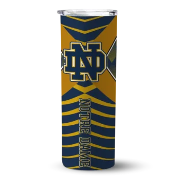 Customized Notre Dame Fighting Irish Camo Texture Navy Skinny Tumbler