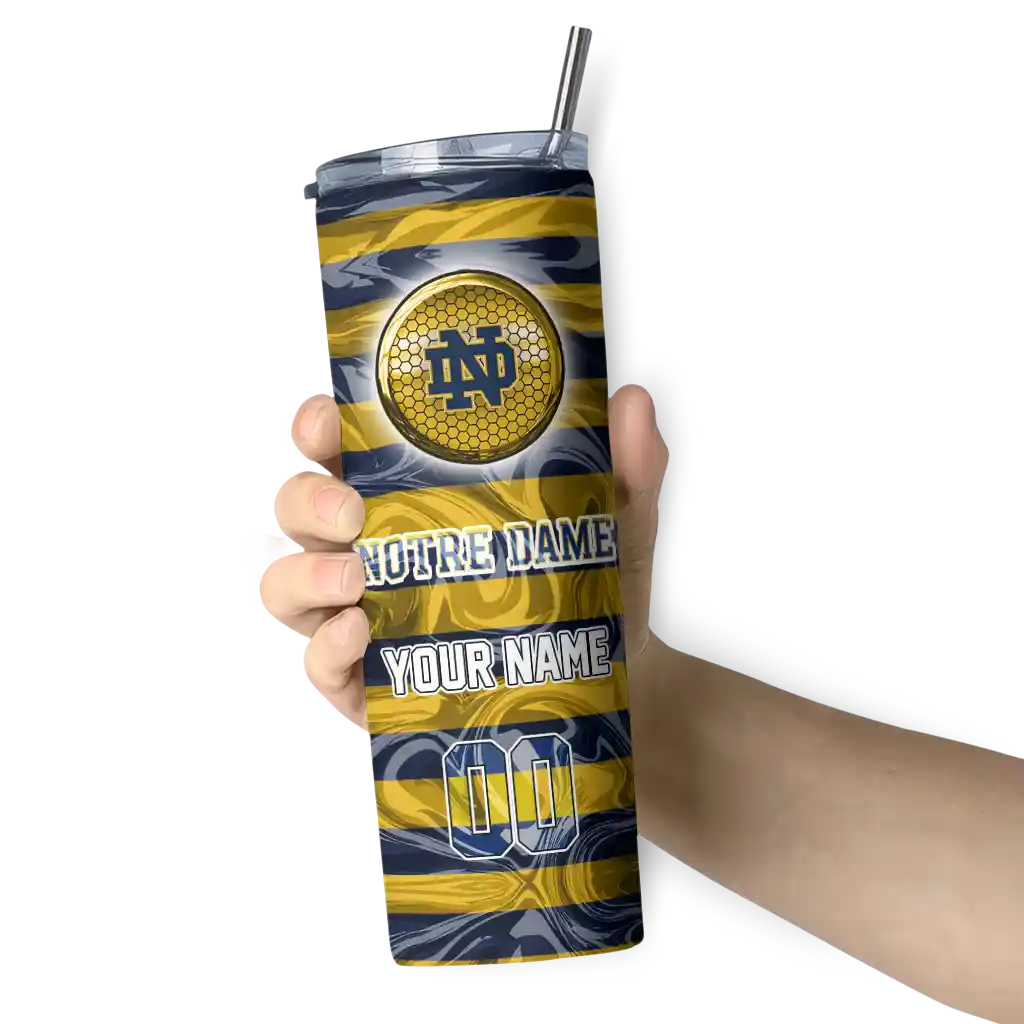 customized-notre-dame-fighting-irish-patterned-waves-navy-skinny-tumbler-premium-grade-1.webp