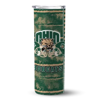 Customized Ohio Bobcats Chevron Patch Green Skinny Tumbler