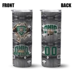 customized-ohio-bobcats-chevron-v-green-gray-skinny-tumbler-best-selling.webp