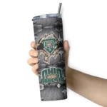 customized-ohio-bobcats-chevron-v-green-gray-skinny-tumbler-best-selling.webp