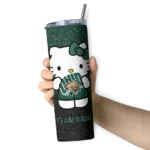 customized-ohio-bobcats-hello-kitty-green-black-skinny-tumbler-best-selling-1.webp