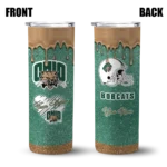 customized-ohio-bobcats-pixel-fade-green-skinny-tumbler-best-selling-1.webp