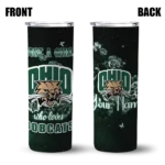 customized-ohio-bobcats-rose-romance-green-black-skinny-tumbler-best-selling.webp