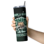 customized-ohio-bobcats-rose-romance-green-black-skinny-tumbler-best-selling.webp
