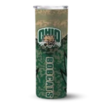 customized-ohio-bobcats-spiral-burst-print-green-skinny-tumbler-best-selling-1.webp