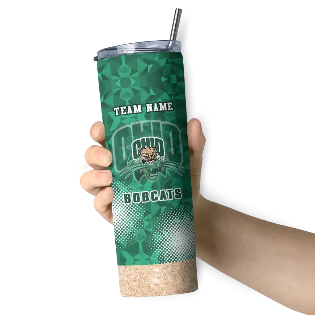 customized-ohio-bobcats-starburst-tiles-green-skinny-tumbler-premium-grade.webp