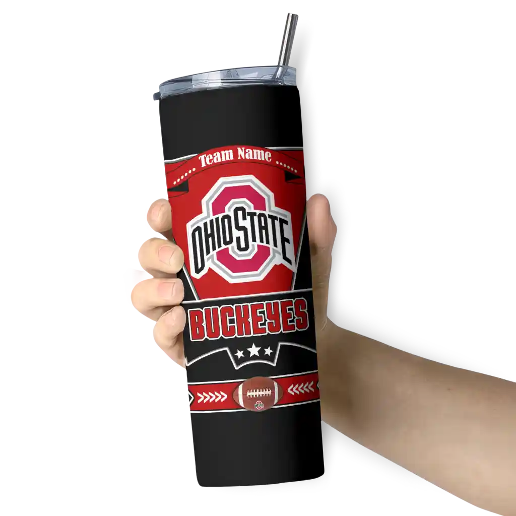 customized-ohio-state-buckeyes-helmet-belt-scarlet-black-skinny-tumbler-premium-grade.webp
