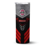 customized-ohio-state-buckeyes-hexagon-honeycomb-scarlet-black-skinny-tumbler-best-selling.webp