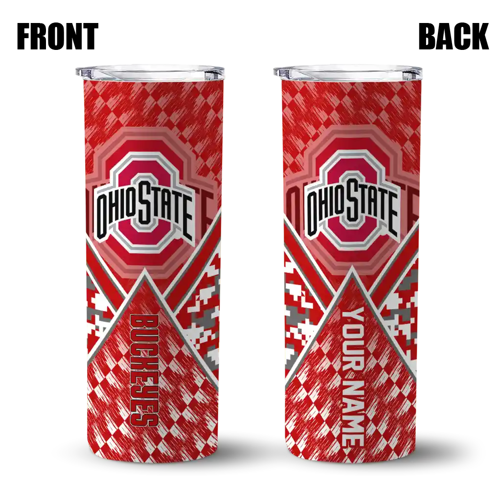 customized-ohio-state-buckeyes-monogram-burst-scarlet-white-skinny-tumbler-fashion-forward.webp