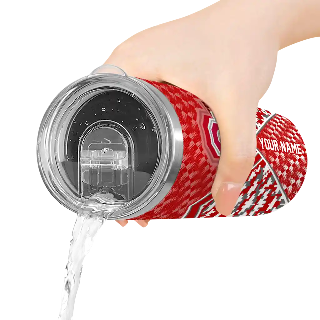 customized-ohio-state-buckeyes-monogram-burst-scarlet-white-skinny-tumbler-latest-model.webp