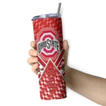 customized-ohio-state-buckeyes-monogram-burst-scarlet-white-skinny-tumbler-best-selling.webp