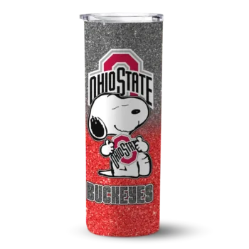 Customized Ohio State Buckeyes Snoopy Attitude Scarlet Skinny Tumbler
