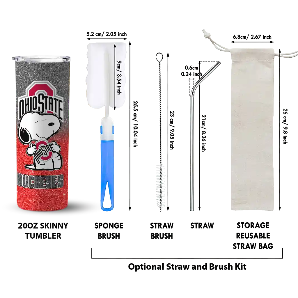 customized-ohio-state-buckeyes-snoopy-attitude-scarlet-skinny-tumbler-new-arrival.webp