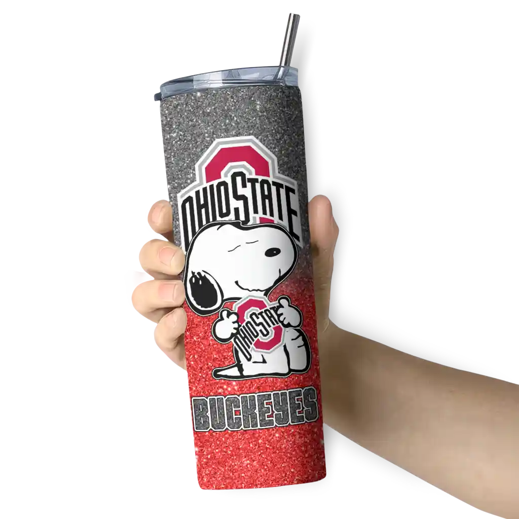 customized-ohio-state-buckeyes-snoopy-attitude-scarlet-skinny-tumbler-premium-grade.webp
