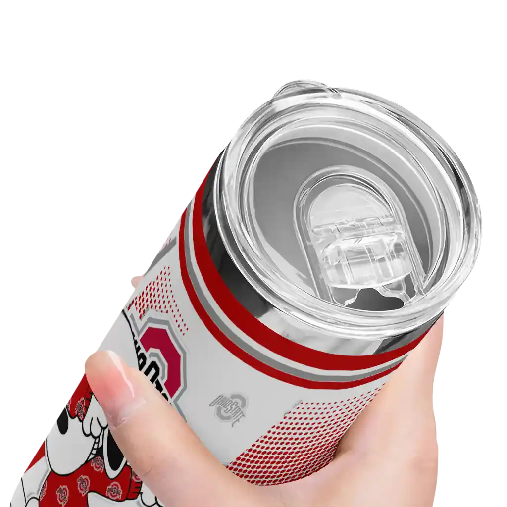 customized-ohio-state-buckeyes-snoopy-dog-scarlet-white-skinny-tumbler-high-quality.webp