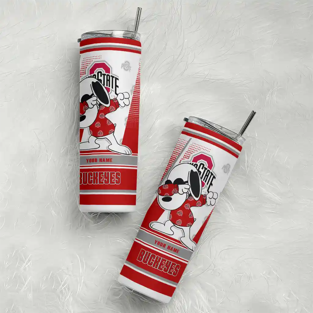 customized-ohio-state-buckeyes-snoopy-dog-scarlet-white-skinny-tumbler-top-rated.webp