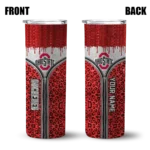 customized-ohio-state-buckeyes-sparkle-drip-scarlet-skinny-tumbler-best-selling.webp