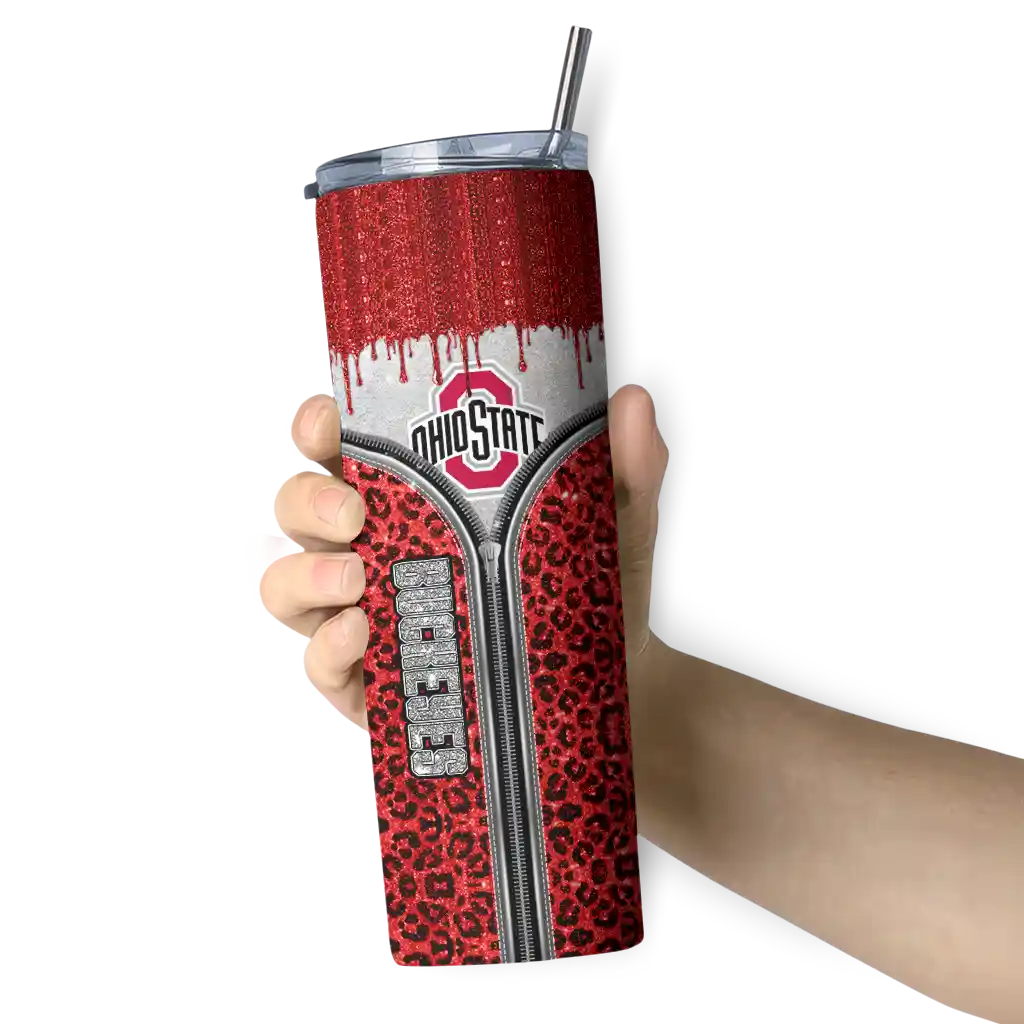 customized-ohio-state-buckeyes-sparkle-drip-scarlet-skinny-tumbler-premium-grade.webp