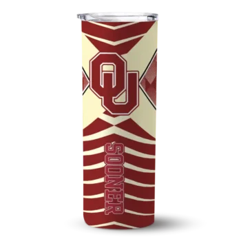 Customized Oklahoma Sooners Camo Texture Crimson Skinny Tumbler