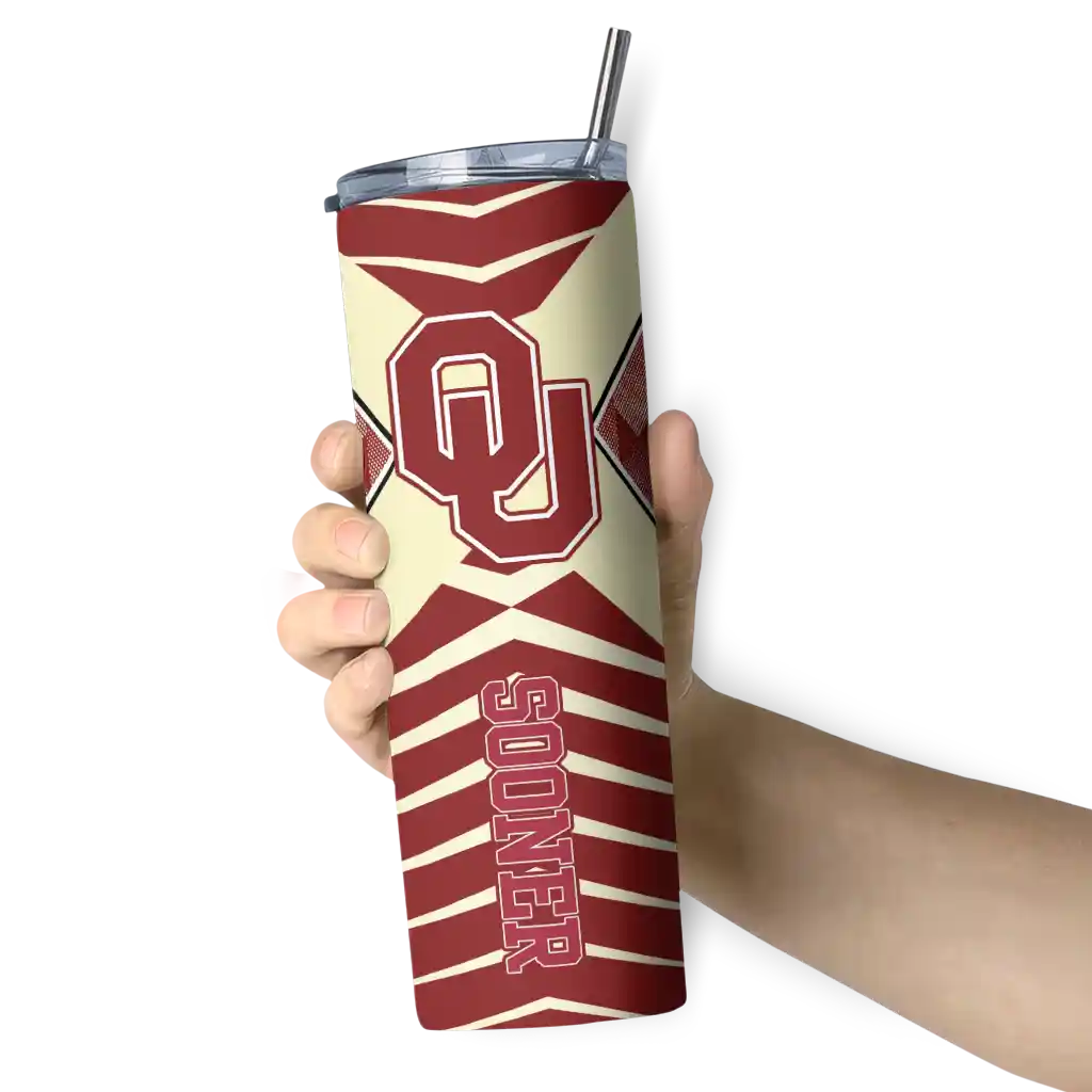 customized-oklahoma-sooners-camo-texture-crimson-skinny-tumbler-premium-grade.webp