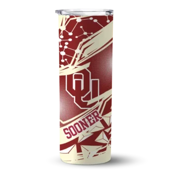 Customized Oklahoma Sooners Helmet Clash Crimson Skinny Tumbler