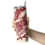 customized-oklahoma-sooners-helmet-clash-crimson-skinny-tumbler-best-selling.webp