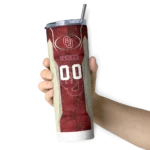 customized-oklahoma-sooners-stacked-diamond-crimson-skinny-tumbler-best-selling.webp