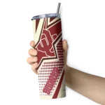 customized-oklahoma-sooners-web-stripes-crimson-white-skinny-tumbler-best-selling.webp