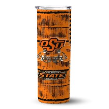Customized Oklahoma State Cowboys Chevron Patch Orange Skinny Tumbler