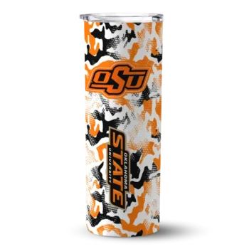 Customized Oklahoma State Cowboys Claw Marks Orange White Skinny Tumbler