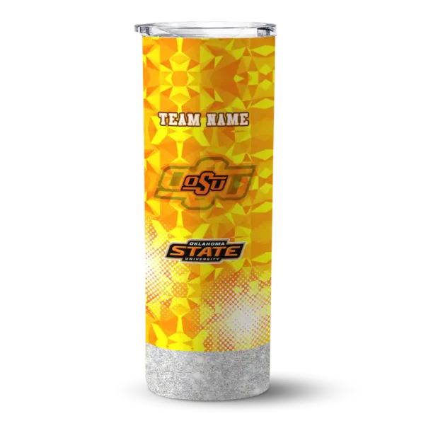 customized oklahoma state cowboys starburst tiles orange skinny tumbler best selling