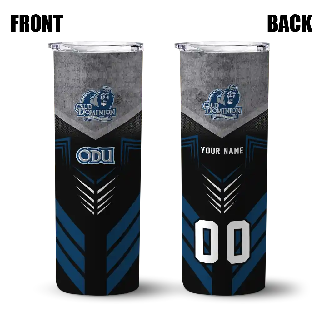 customized-old-dominion-monarchs-hexagon-honeycomb-blue-black-skinny-tumbler-fashion-forward.webp