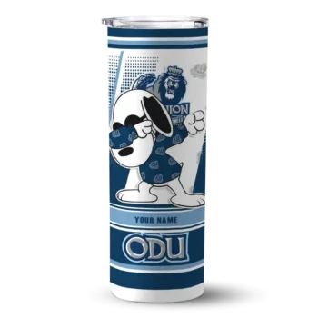 Customized Old Dominion Monarchs Snoopy Dog Blue White Skinny Tumbler