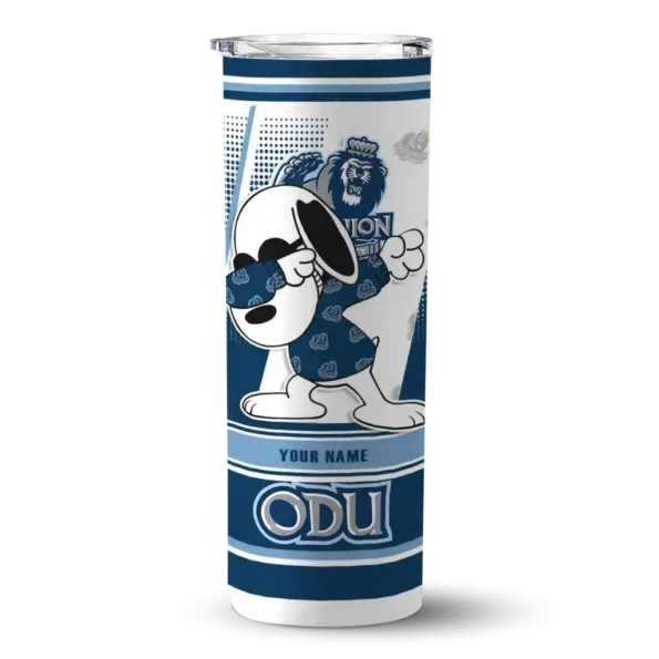 customized old dominion monarchs snoopy dog blue white skinny tumbler best selling