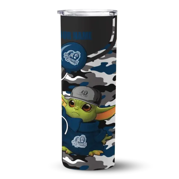 customized old dominion monarchs yoda camo blue black skinny tumbler best selling