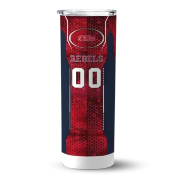 Ole Miss Rebels Tumber - Customized Stacked Diamond Skinny Red