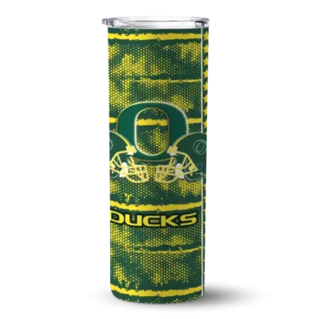 Customized Oregon Ducks Chevron Patch Green Skinny Tumbler