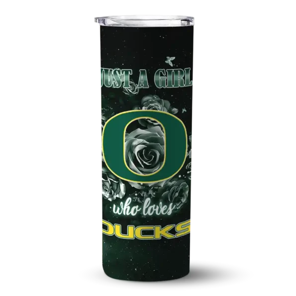 customized oregon ducks rose romance green black skinny tumbler best selling