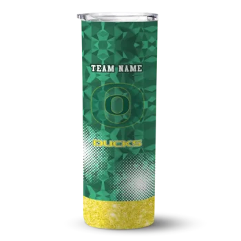 Customized Oregon Ducks Starburst Tiles Green Skinny Tumbler
