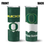 customized-oregon-ducks-torn-band-green-white-skinny-tumbler-best-selling.webp
