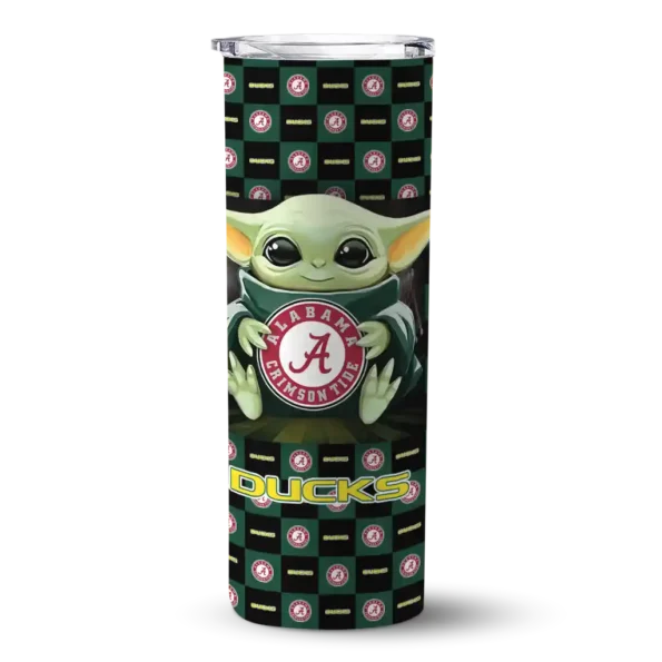 customized oregon ducks yoda cozy green black skinny tumbler best selling