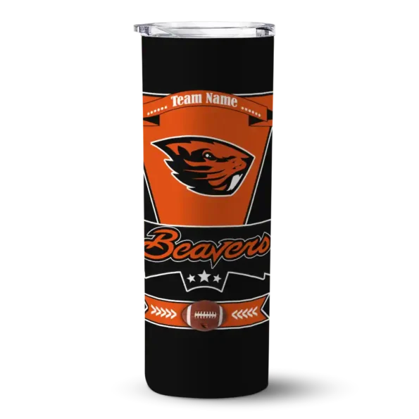 customized oregon state beavers helmet belt orange black skinny tumbler best selling 1