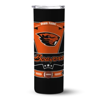Customized Oregon State Beavers Helmet Belt Orange Black Skinny Tumbler