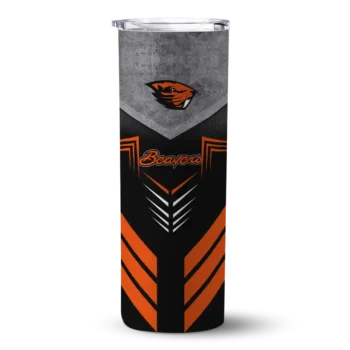Customized Oregon State Beavers Hexagon Honeycomb Orange Black Skinny Tumbler