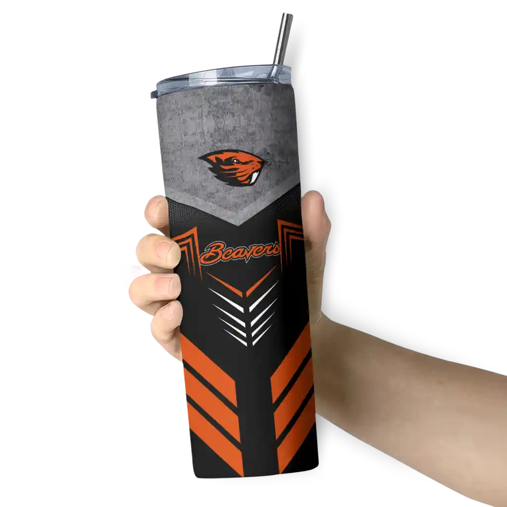 customized-oregon-state-beavers-hexagon-honeycomb-orange-black-skinny-tumbler-premium-grade-2.webp