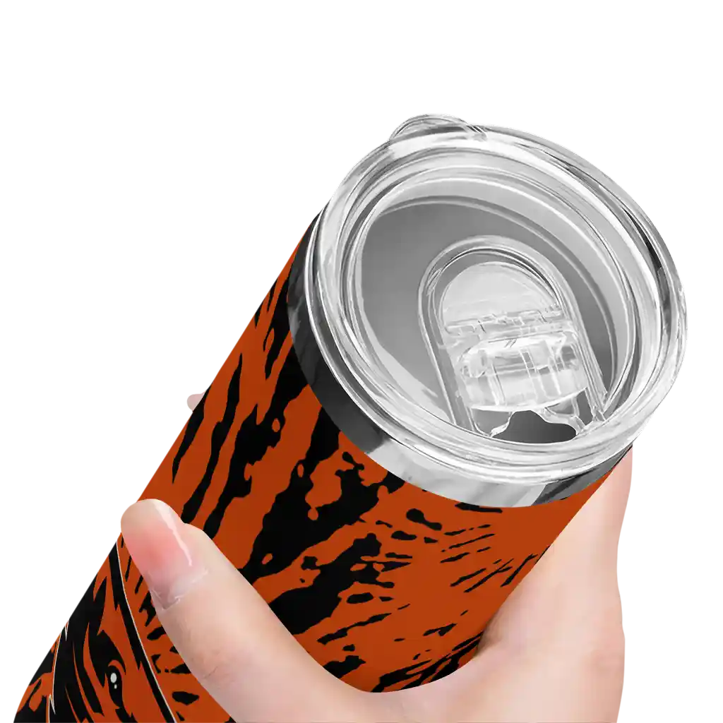 customized-oregon-state-beavers-metallic-grid-orange-skinny-tumbler-high-quality.webp