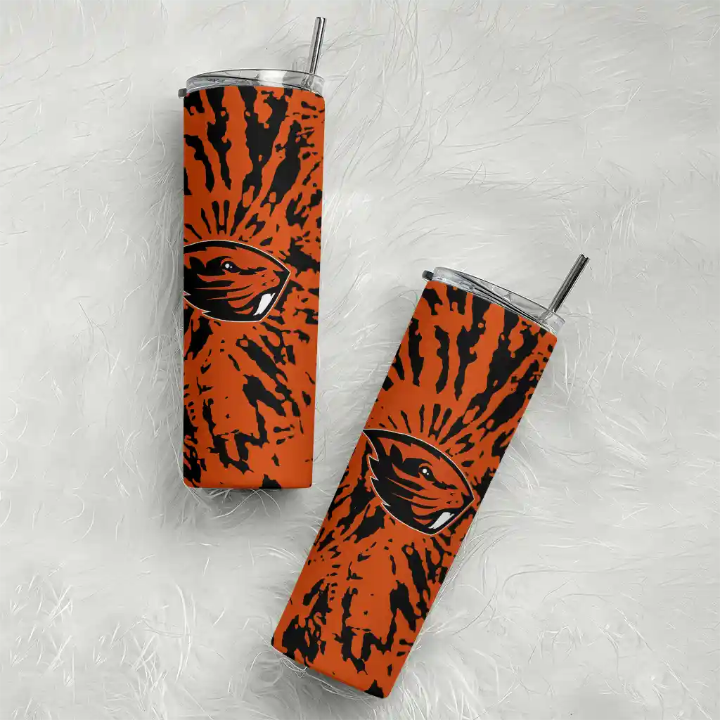 customized-oregon-state-beavers-metallic-grid-orange-skinny-tumbler-top-rated.webp