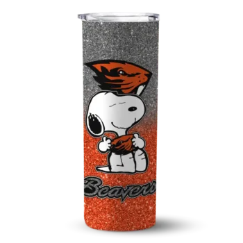 Customized Oregon State Beavers Snoopy Attitude Orange Skinny Tumbler