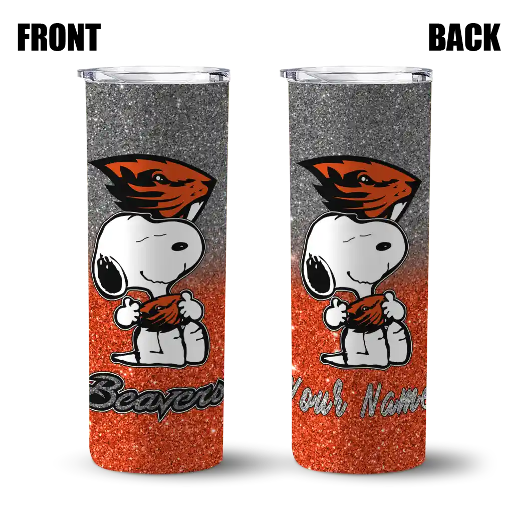 customized-oregon-state-beavers-snoopy-attitude-orange-skinny-tumbler-fashion-forward.webp